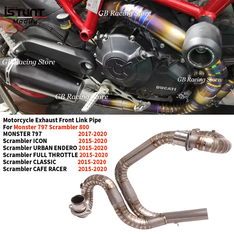 

For DUCATI Scrambler 800 MONSTER 797 Motorcycle Exhaust Titanium Alloy Front Link Pipe Escape Moto Modified Muffler Pipe Tube