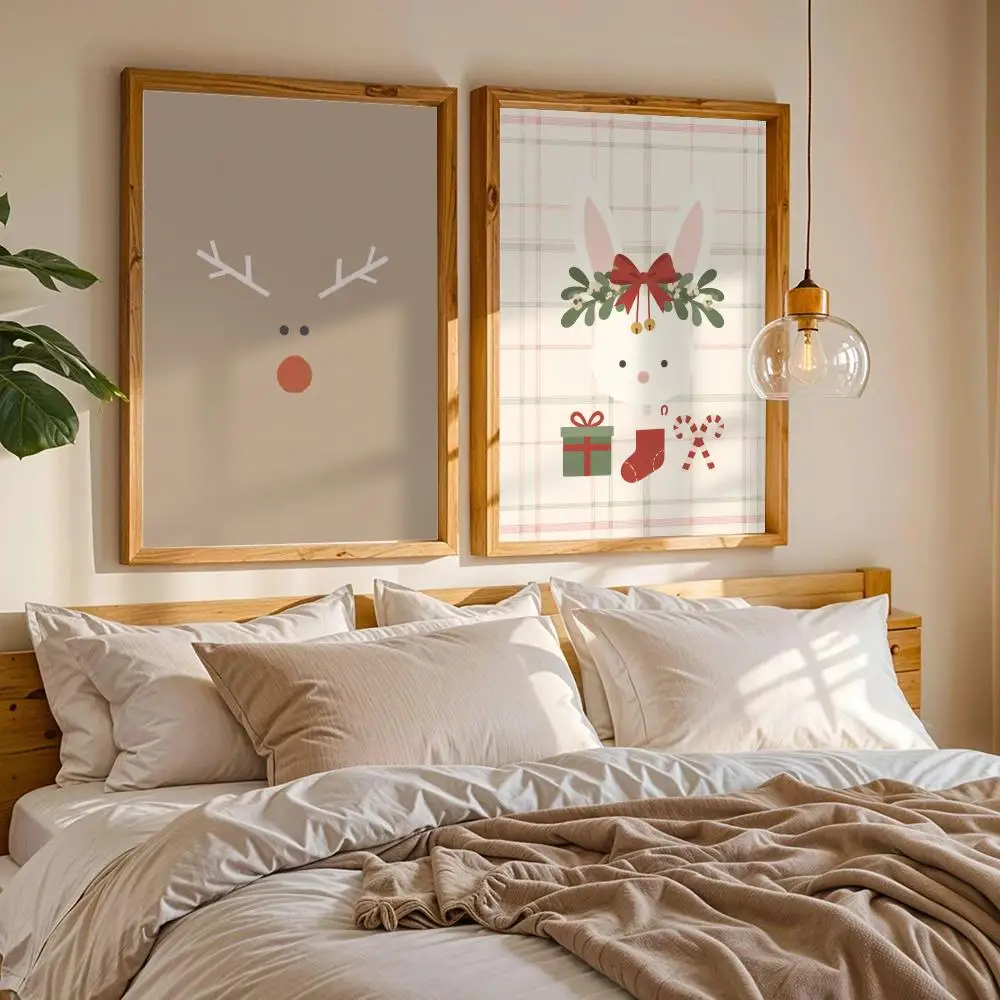 Merry Christmas Painting Calligraphy Canvas Poster Art for Bedroom Living Room Home Decor Wall Decoration Decals Gift
