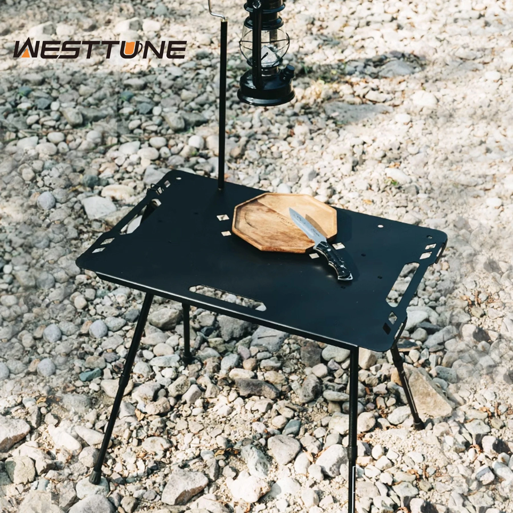 WESTTUNE Camping IGT Tactical Table Set Aluminum Alloy Outdoor Grill Table Portable Folding Picnic Desk for Outdoor Picnic BBQ