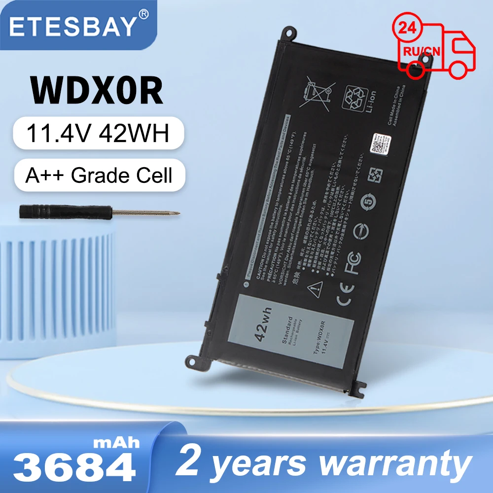 

ETESBAY WDX0R WDXOR Laptop Battery For DELL Inspiron 13 5368 5378 7368 14 7460 7472 5468 15 5538 5567 5568 7560 7570 P66F 3189