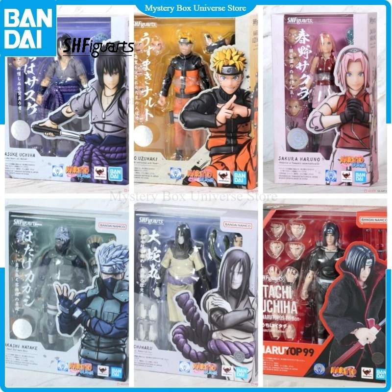 

New In Stock Original Bandai SHF Naruto Hinata Minato Orochimaru Itachi Obito Sasuke Jiraiya Action Figure Collectible Gift
