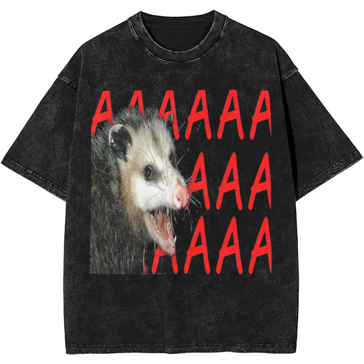 Camiseta de algodão estampada para homens e mulheres, AAAAA Possum, Angery Possum Harajuku Shirt