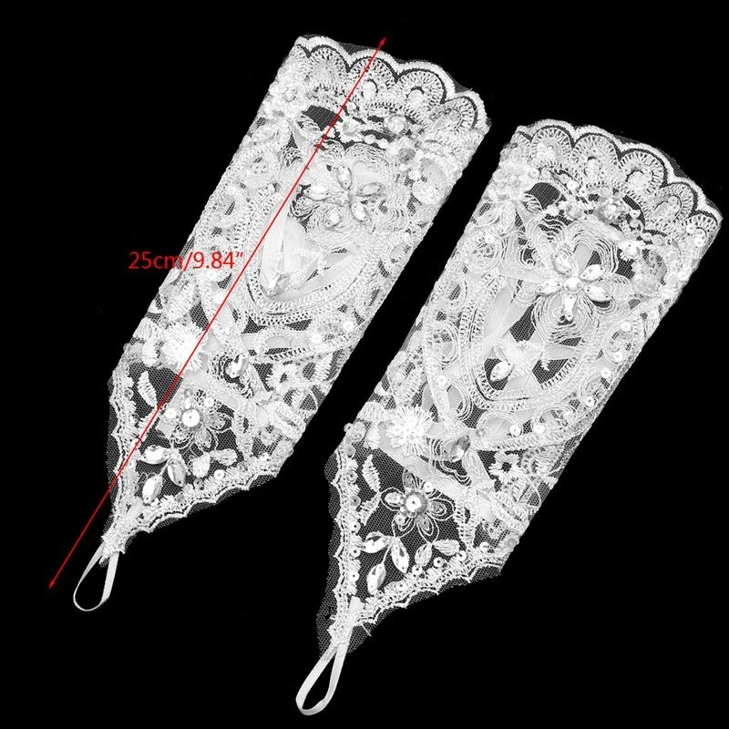 

652F Pair Women's for Lace Gloves Fingerless Floral Gloves Bridal Prom Gloves for Wedding Party Costumes Accessori