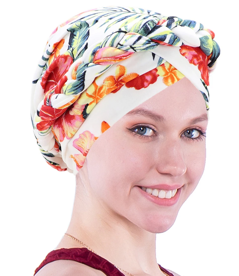 Coolwife Braid Turban Bohemia Women Islamic Hijab Cancer Chemo Beanies Bonnet Caps Headscarf Caps