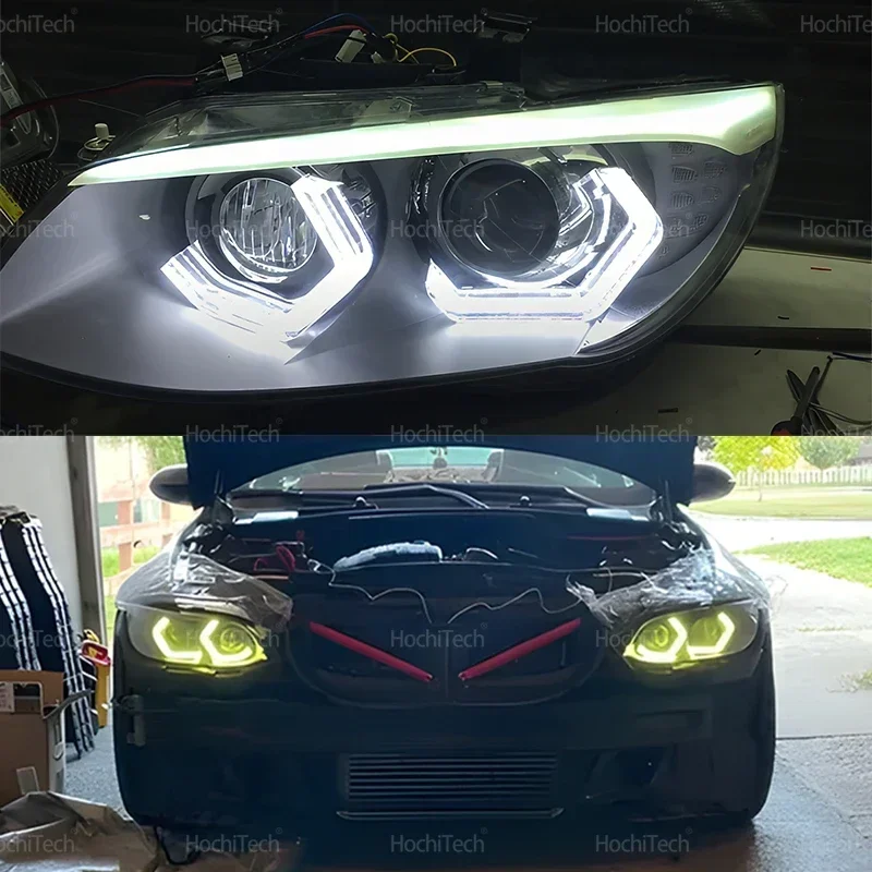 Crystal M4 Style LED Angel Eyes Bulb Ring Lemon Yellow Lamp DRL Styling Light for BMW E92 E93 Coupe Cabriolet M3 Pre LCI and LCI view 3