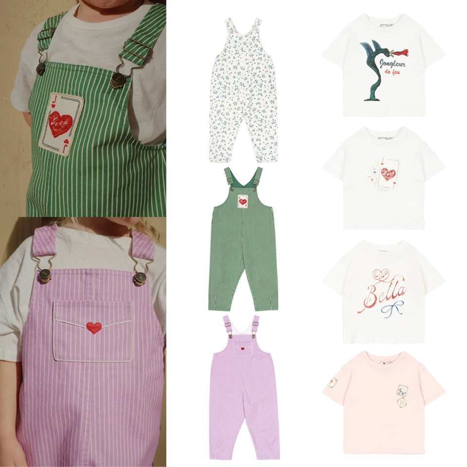 

2025 Girl Clothes KS Kids Sets For Children Boys Stripe T Shirt Children's Top And Bottom Clothes Set Kids Overalls Baby Romper
