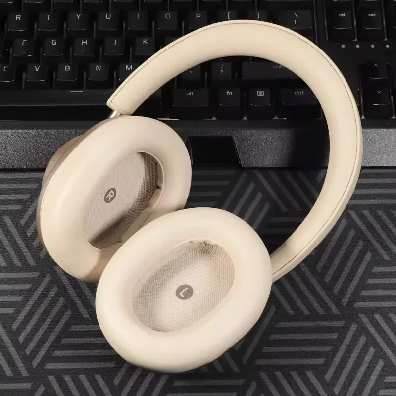 Coussinets d'oreille de remplacement en cuir d'agneau/cuir protéiné avec boucle pour casque Huawei FreeBuds Studio, mousse à mémoire de forme, haute qualité, 12.02