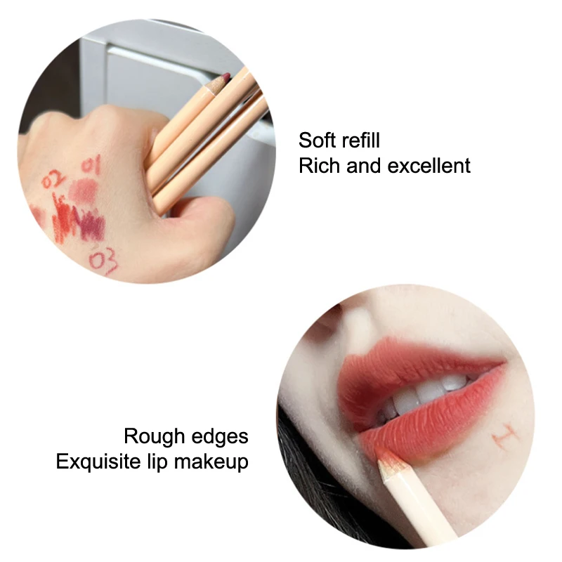 HERORANGE 1,5g delineador de labios genuino desnudo de larga duración taza antiadherente lápiz labial mate bolígrafo para mujeres cosméticos maquillaje