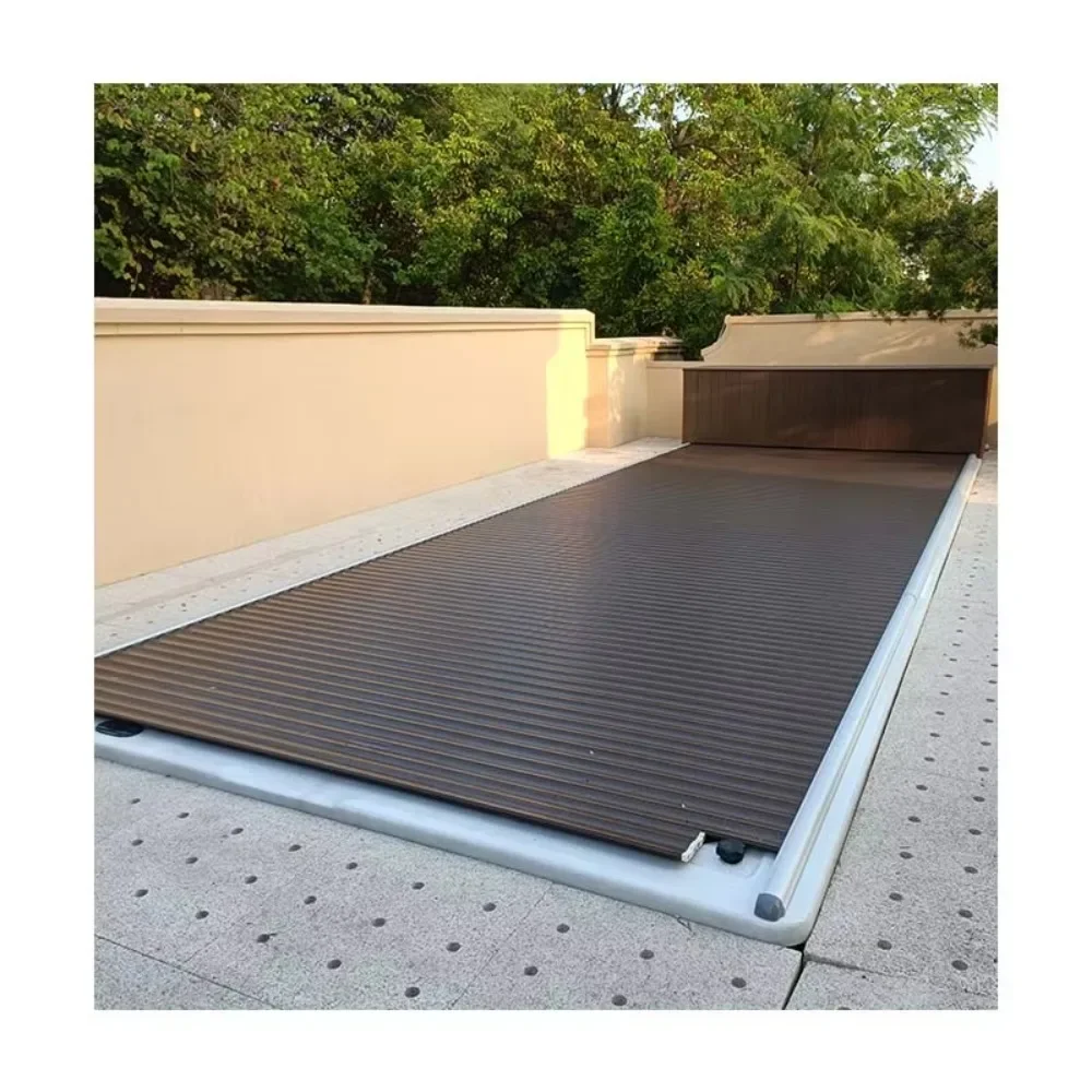 Electric Dust Insulated Swimming Pool Cover Outdoor Automatic Ground Belt Retractable Safety Pool Cover