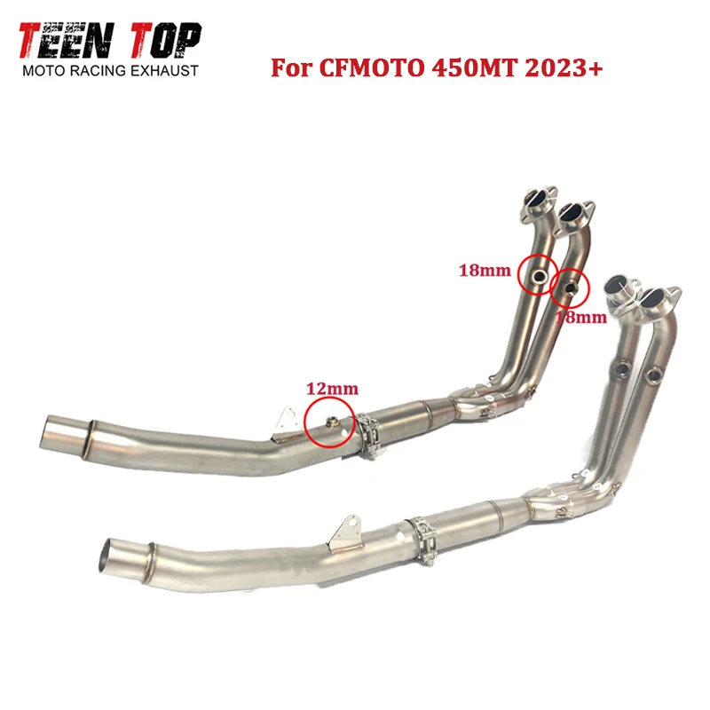 For CFMOTO 450MT Exhaust Front Link Pipe 450 MT Exhaust Header Euro 5 450-MT Escape Moto Front Connect Pipe Fit OEM Size Muffler