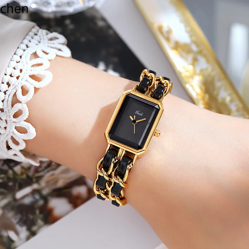 ZML small square dial women's watch, niche creative ladies' bracelet quartz watch