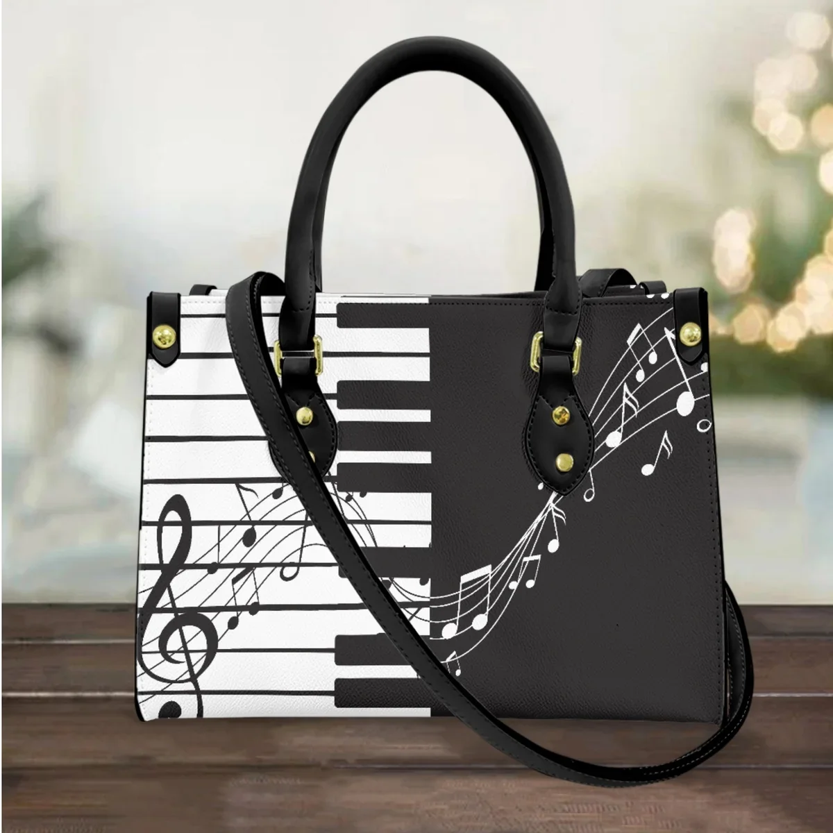 Bolso cruzado con estampado de Piano para mujer, bolsa con asa superior, diseño de lujo musical, a la moda, informal, para regalo