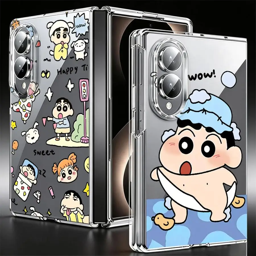 Light Anime Shin-Chan Case for Samsung Galaxy Z Fold 8 ZFold8 Transparent Soft Phone Cover