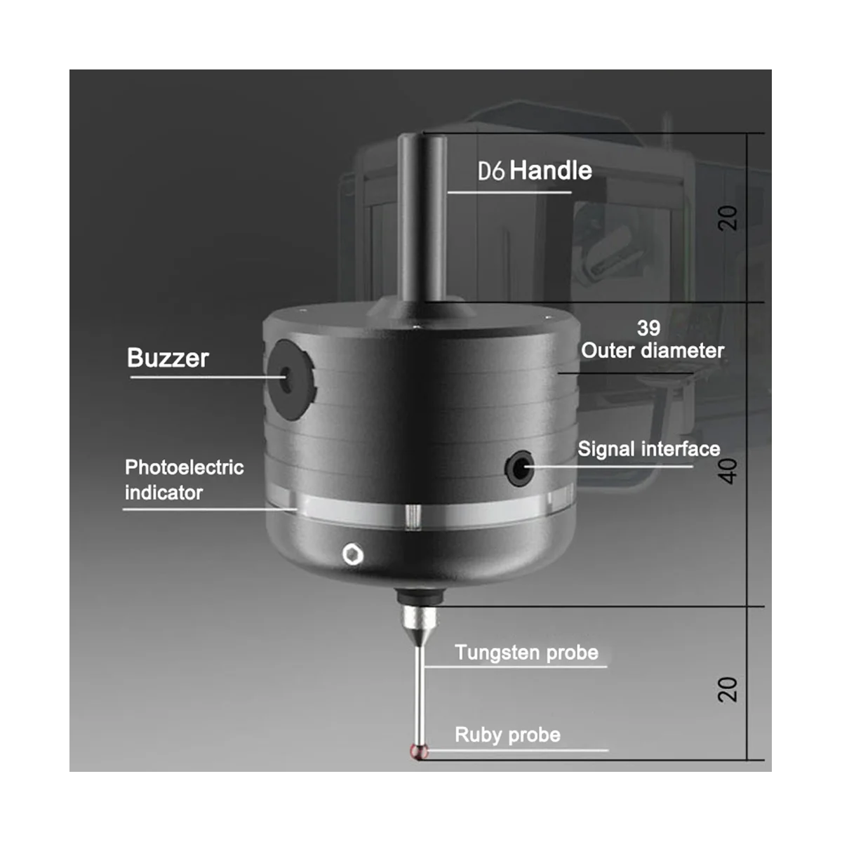 3D Edge Finder Cnc 3D Probe Probe Photoelectric Centering Rod Can Measure Insulating Workpieces for Mach3 and Grbl