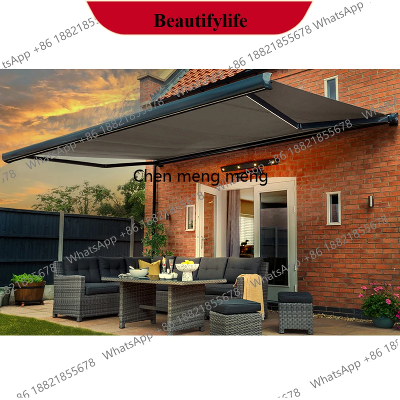 

Электрический выдвижной маркиза-навес z189 с полной кассетой, водонепроницаемый, с откидными рукавами, для балкона, патио и улицы, моторизованный, от солнца и дождя