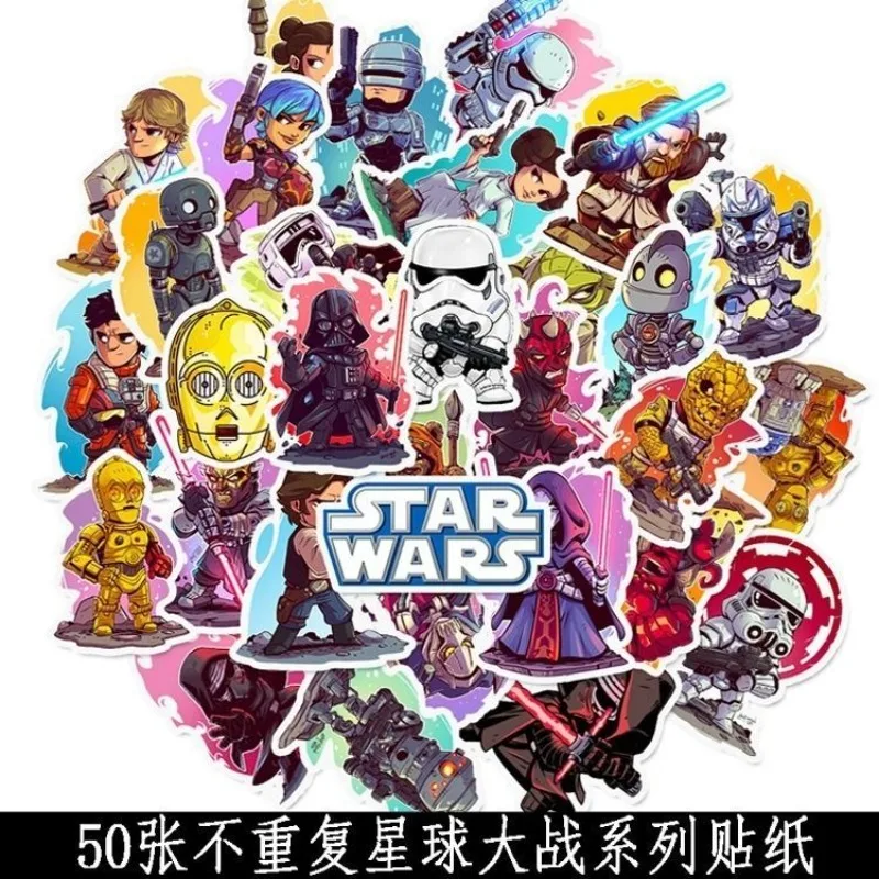 50 Star Wars Cartoon Stickers, Motorcycle Luggage Trolley Case, Notebook, Guitar, Waterproof Stickers, Kids Toys Holiday Gift