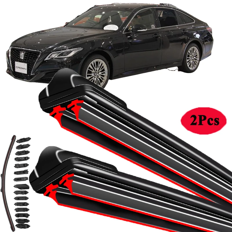 

For Toyota Crown Majesta S170 S180 S200 S210 S220 1999 2003 2004 2008 2012 2015 2018 2020 2021 2022 Double Rubber Wiper Blades