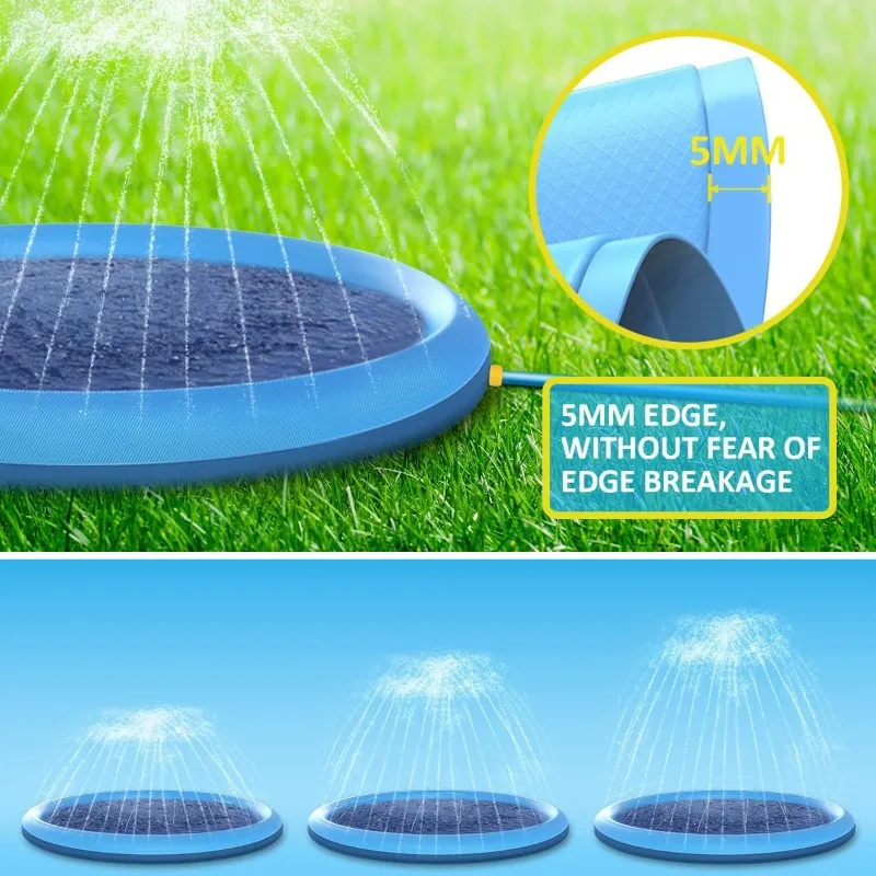 100/150/200cm Pet Splash Pad With Sprinkler Anti-Slip Dog Pool Pet water spray mat Dog Kids Outdoor Hip Play Spray Mat