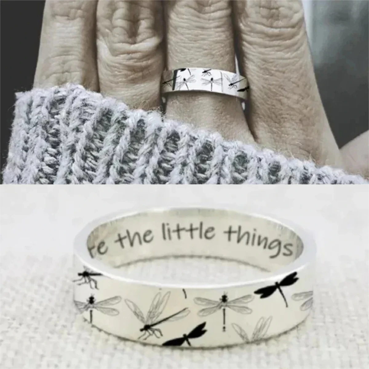 Vintage Dragonfly Pattern Rings for Women Retro Minimalist Alloy Silver Plated Carved Ring Jewelry кольца женские 반지