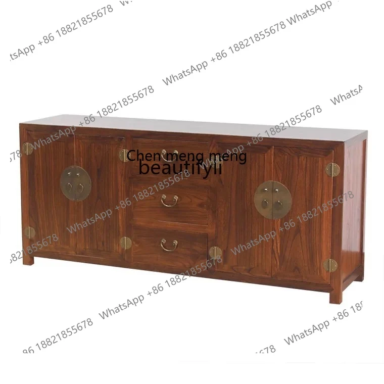 

New Chinese solid wood dining side cabinet, classical storage cabinet, retro storage foyer storage entrance cabinet