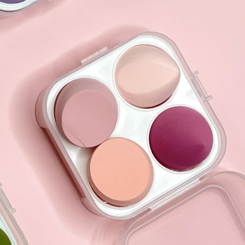 4pcs Makeup Sponge Powder Puff Dry and Wet Combined Beauty Cosmetic Ball Foundation Powder Puff Bevel Cut Make Up Sponge Tools