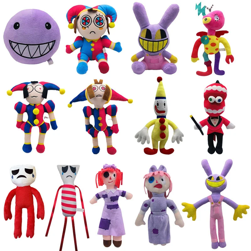 

New The Amazing Digital Circus Plush Clown Ragatha pomni Cartoon Jax Doll Joker Plush Soft Stuffed Sofa Decorate Christmas Gift