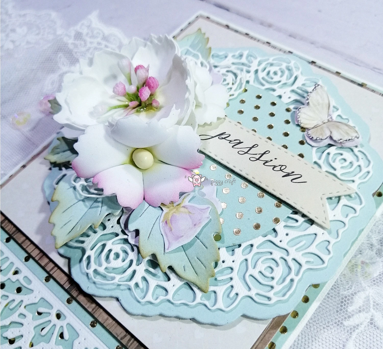 Piggy Craft metalowe matryce do wycinania matryce do wycinania róża okrągła ramka koronkowa krawędź scrapbook papier rzemieślniczy nóż forma ostrze