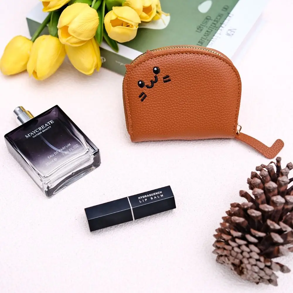 

Ins Lichee Pattern Cute Cat Card Bag PU Multi-card Slot PU Leather Card Bag Coin Purse Card Pocket Card Holder Female