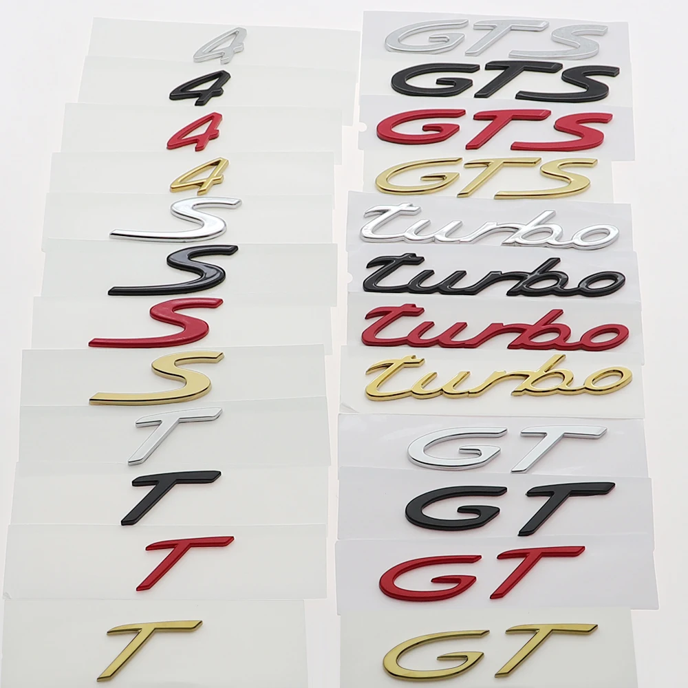 1PC 3D ABS GTS GT Turbo 4 S T Car Letter Logo Sticker Tail Badge Auto Rear Trunk Emblem Decal Accessories BSJ