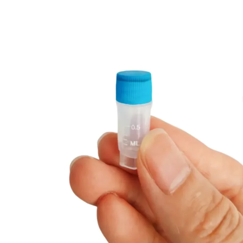 IKEME 500Pcs 0.5ml Freezing Cryo Vial Tube Cryovial Plastic Cryogenic Vial Laboratory Cryopreservation Tube