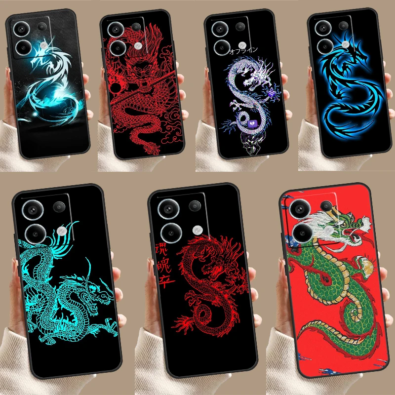 Ancient Japanese Dragon Funda For Xiaomi Redmi 13C 12 9C 10C 12C Redmi Note 13 9 10 11 12 Pro 9S 10S 11S 12S Case