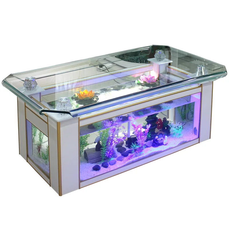 Ecological glass fish tank turtle tank living room sofa desktop ultra-white glass coffee table tank