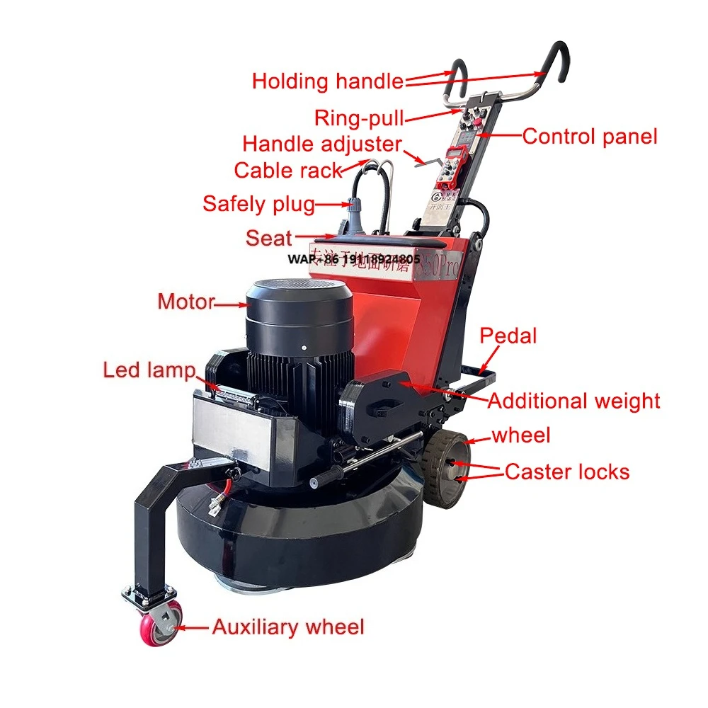 Remote Concrete 380V 18.5KW GX-850PRO Concrete Floor Grinding Machine Automatic Concrete Floor Grinder for Dry Grinding