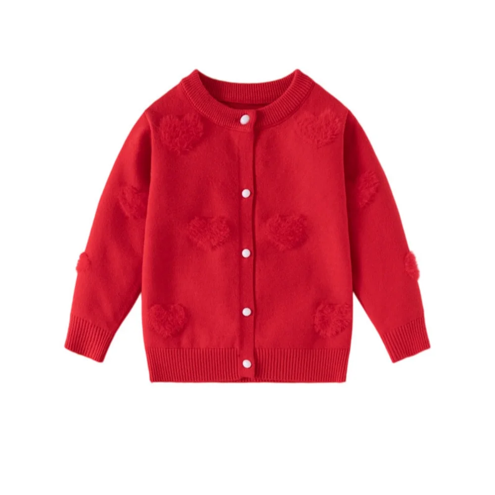 Jumping Meters Hot New Arrival Girls Sweaters Long Sleeve Open Stitch Cute Kids Clothing with Buttons for Autumn Winter 3-7T
