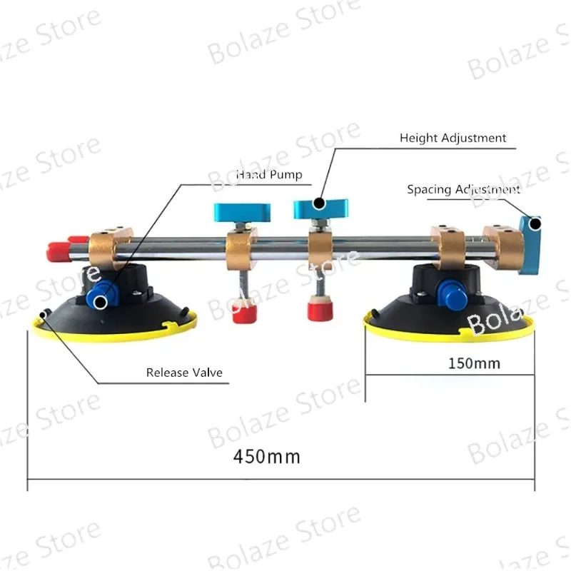 Manual Seamless Stone Seam Setter Marble Stone Seamless Splicing 150MM Vacuum Suction Cup Tile Installation Leveling Splicer