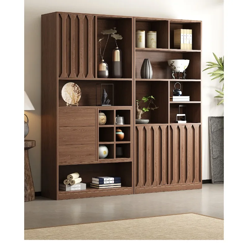Retro Bogu frame solid wood new Chinese display cabinet living room tea set tea cup storage rack tea cabinet Duobao Pavilion hom