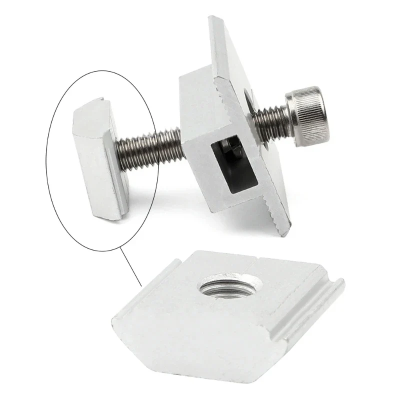 30 PCS 21.2mm/22.3mm/23.7mm Aluminum Alloy Aluminum Nut Block for Medium-voltage Side Grounding in Photovoltaic Mounting Systems