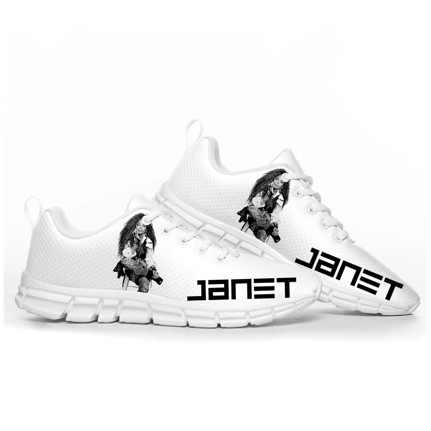 Janet Jackson Singer Pop Sports Shoes Mens Womens Teenager Kids Children Sneakers Casual Custom High Quality Couple Shoes White