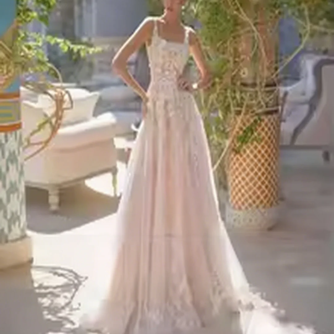 

Customized Sexy Pink Wedding Dress Square Neck Sleeveless Beading Applique Backless Illusion Formal Bride Porm Party Gowns