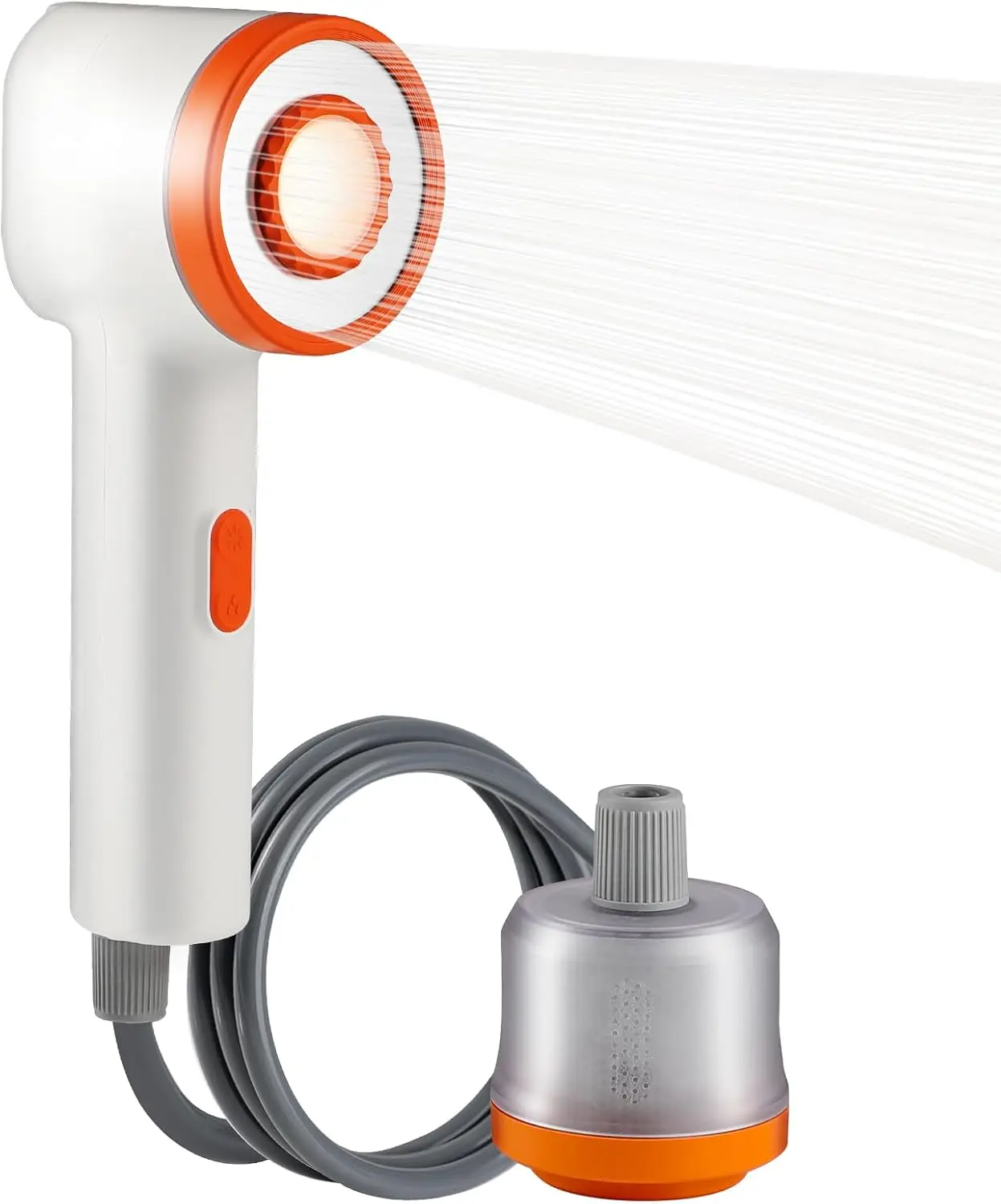 Portable Rechargeable Camping Shower with Built-in Light, 2 Spray Modes, IPX6 Waterproof for Outdoor Activities