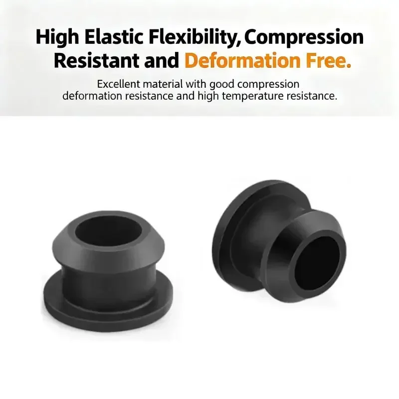 20/10/5 Pcs Black Silicone Rubber T-Type Plug Cap 2.5mm-15mm High Temp Tube End Cap for Pipe Protection Cover