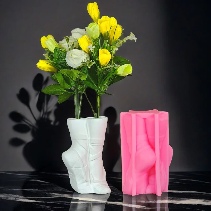 

Ballet Shoes Vase Flower Pot Ashtray Pen Holder Silicone Mold Making Home Decoration with Epoxy Plaster Cement Handicraft