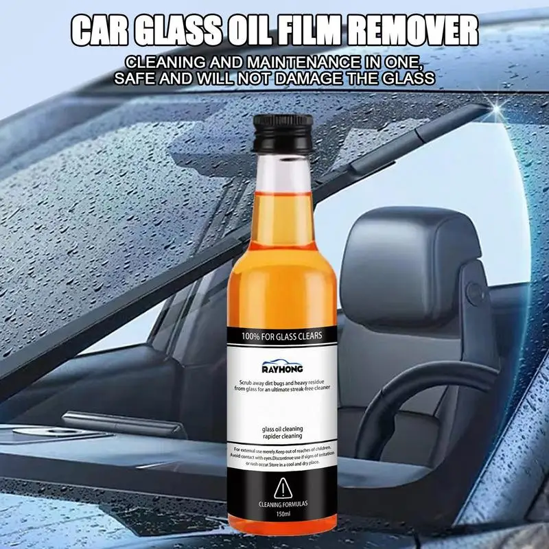 Car Glass Oil Film Cleaner 150ml Glass Cleaner for Cars Glass Oil Film Remover Polish And Restore Automotive Glass Restore Glass