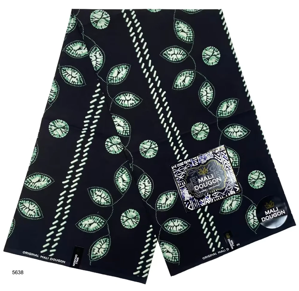 

Черные африканские восковые принты, ткань из 100% хлопка с батиком | Ткань Wax Pagne 6 ярдов для женских платьев