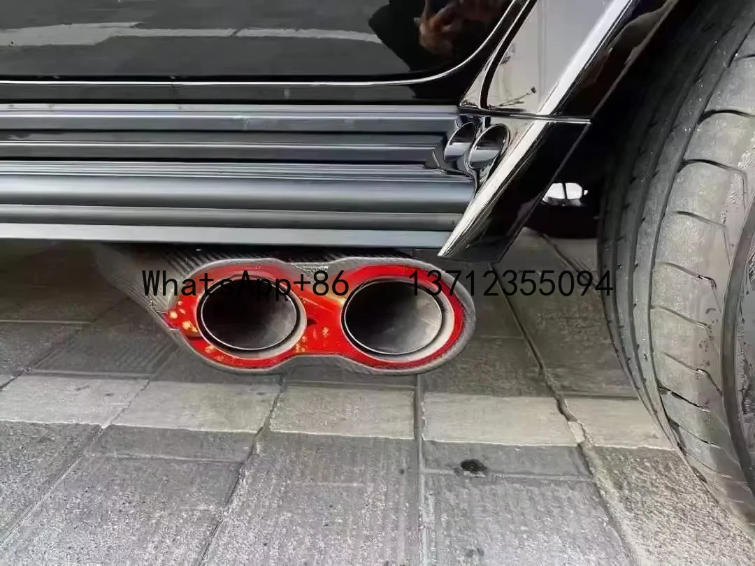 BTC High Quality Dry Carbon fiber bumper exhaust tips for Mercedes benz W464 G63 To Rocket 900 style G500 Exhaust Pipes System