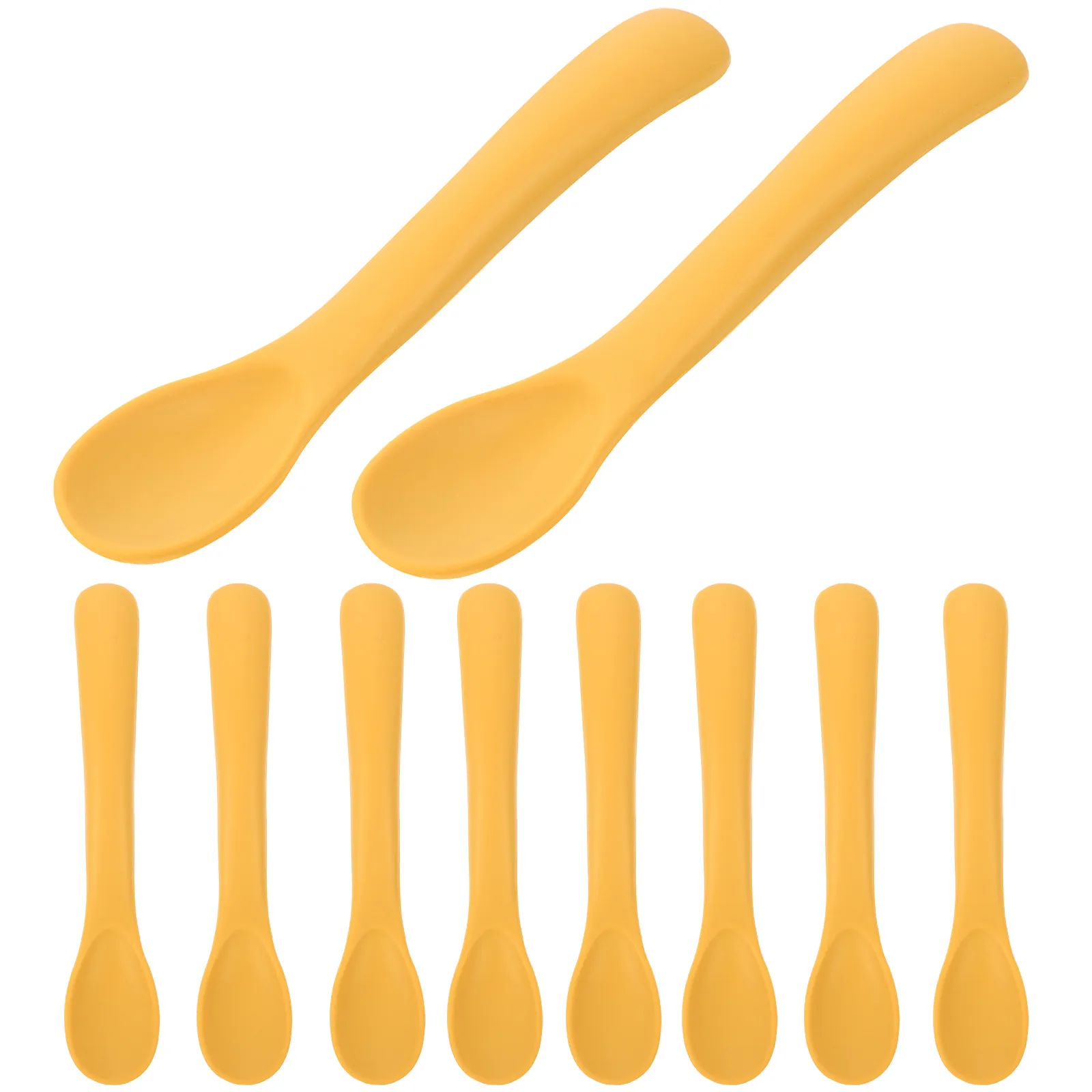 

10Pcs Silicone Baby Feeding Spoons Training Scoops Flexible Bendable Toddler Utensils for Porridge Soup Dessert