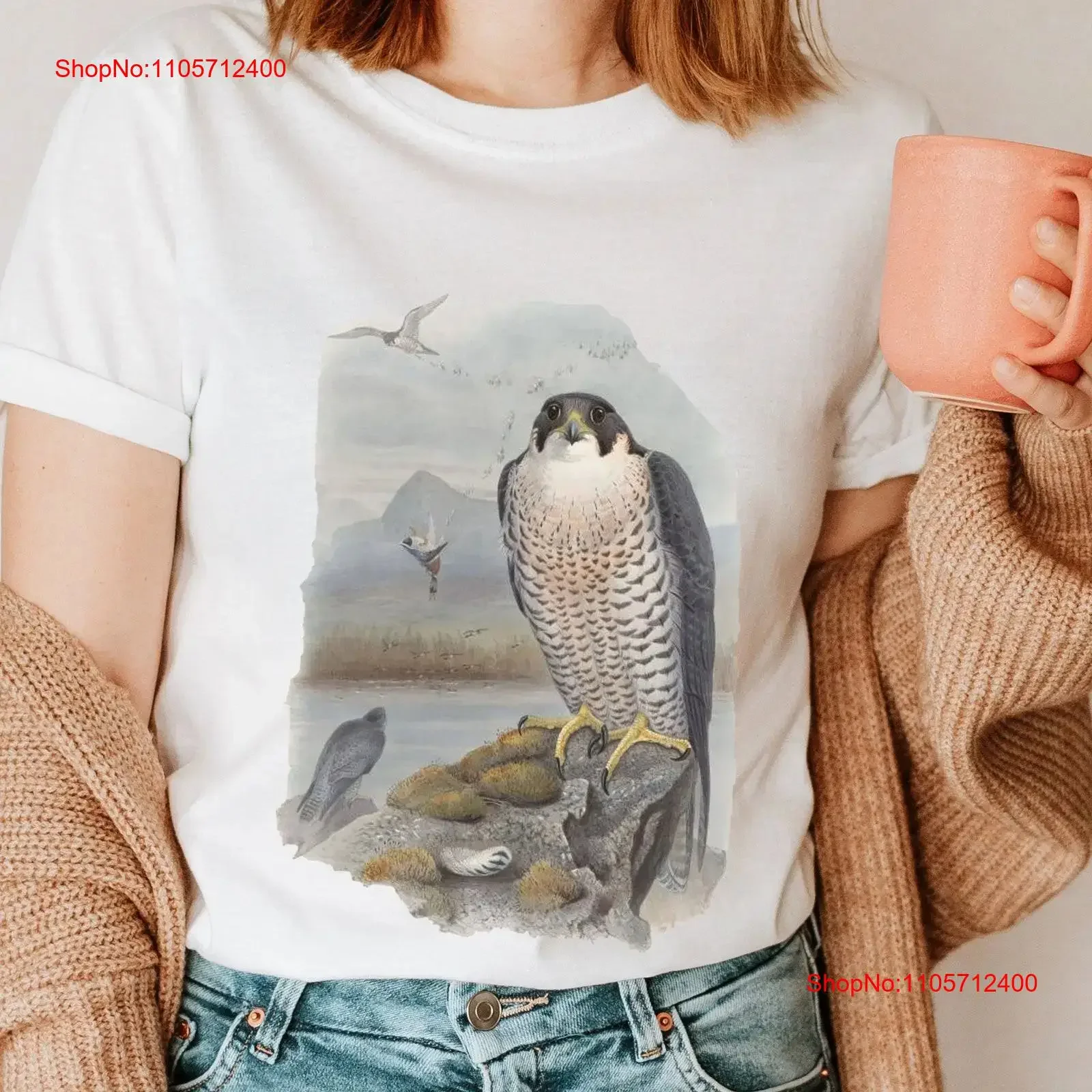 Peregrine Falcon T Shirt SweaT Falconry s Birdwatching shirts Birding vintage Washed streetwear Stylish homme Casual Breathable