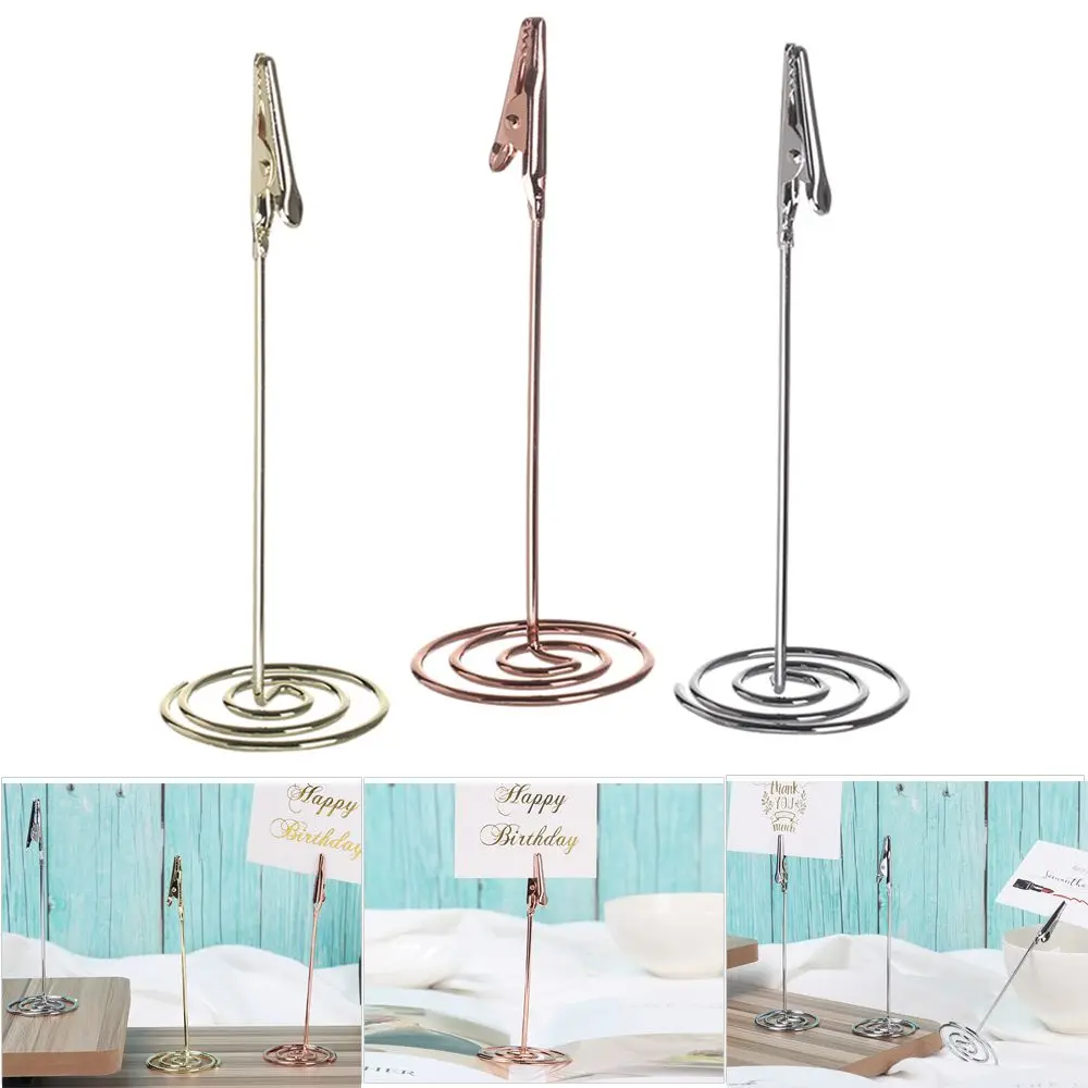 1pc Romantic Paper Clamp Desktop Decoration Wedding Supplies Photos Clips Clamps Stand Table Numbers Holder Place Card