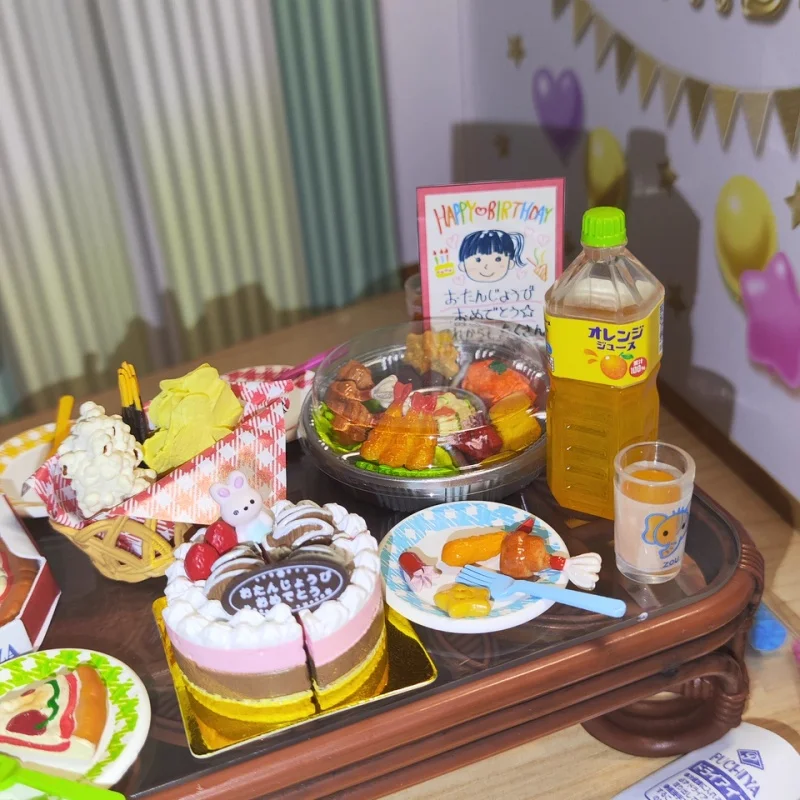 Chaud! Re-Ment – boîte aveugle en microscène, monde chocolat, Hamburger, modèle en Pvc, décoration de salle de desserts, jouet cadeau d'anniversaire d'animation