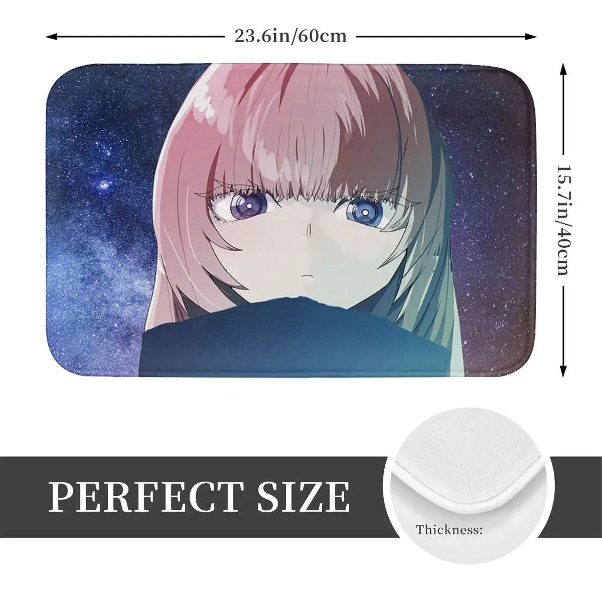 Nazuna Nanakusa With Long Straight Hair Call Of The Night Yofukashi No Uta Anti-slip Doormat Floor Mat Carpet Rug Footpad Mats